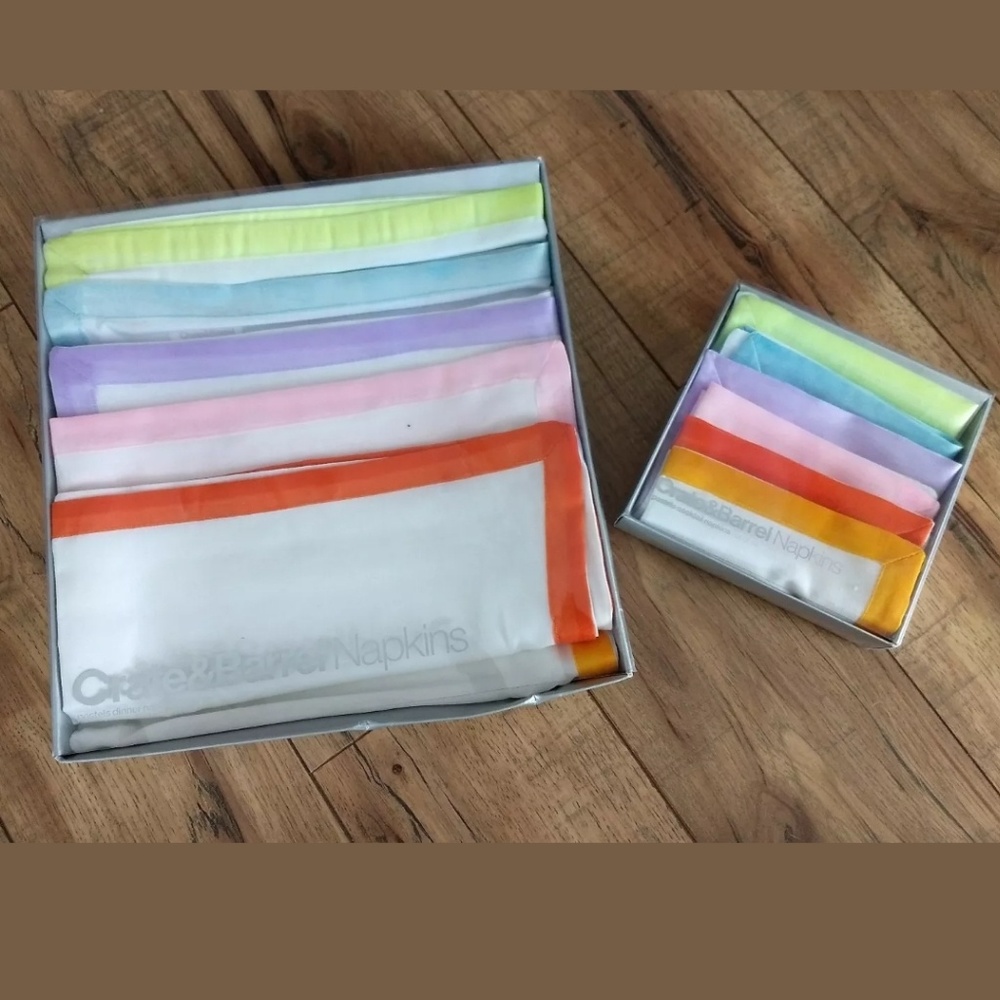 Crate Barrel Cloth Dinner Cocktail Napkin Rainbow